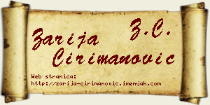 Zarija Ćirimanović vizit kartica